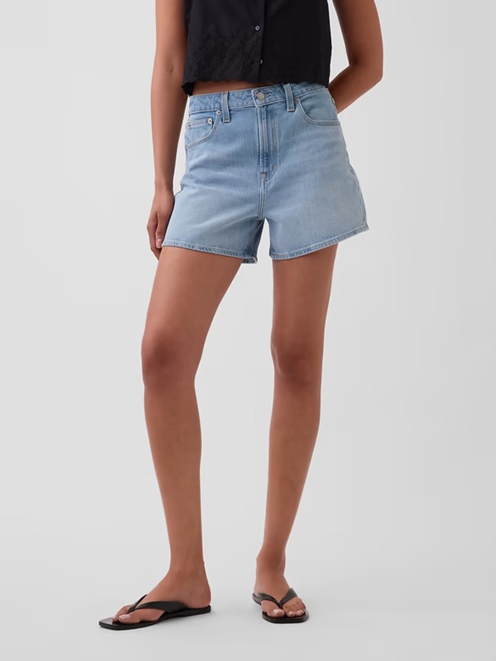 GAP Women's 3.5” High Rise Relax Denim A-Line Shorts